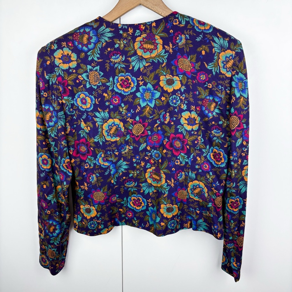 Talbots Vintage 90s Floral Pleated Midi Skirt Button Front Blazer Jacket Top Set - Picture 7 of 13